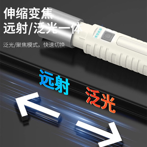 Led <b>Flashlight</b> 18650 <b>Rechargeable</b> Zoom Outdoor Camping With Hook White Light - Product Image 1