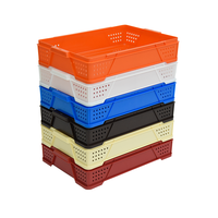 Caisse de présentation et de stockage empilable en plastique de qualité alimentaire pour boulangerie, 605x405x115mm, en maille recyclable pour supermarché