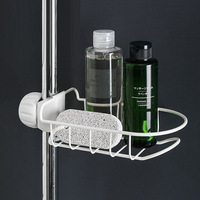 Panier de rangement d'angle noir créatif haut de gamme pour salle de bain, support de robinet en acier inoxydable, organisateur de rangement pour la maison