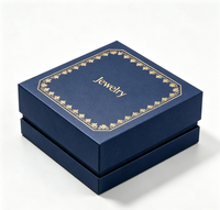 Boîte à bijoux de luxe avec fermeture magnétique en feuille d'or, matériaux recyclés, boîte cadeau en papier rigide, insert en éponge, emballage personnalisé avec logo