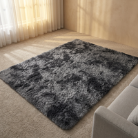 Tapis rectangulaire moderne en polyester peluche bleu étoile de mer, fabriqué à la machine, avec envers antidérapant en PVC, pour usage domestique et commercial