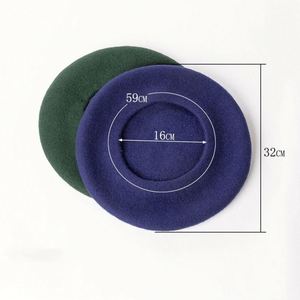 Gorro de Lana de 32 cm, Estilo Boina, para Mujer, Talla Grande, Informal, a la Moda, para Otoño e Invierno - Product Image 3