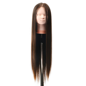 Nueva Llegada Muñecas de <span class=keywords><strong>Pelo</strong></span> <span class=keywords><strong>Largo</strong></span> Práctica Cabeza de Maniquí 100% <span class=keywords><strong>Pelo</strong></span> Sintético Yaki Cabeza de Maniquí de Entrenamiento para Trenza de Peluquería - Product Image 3