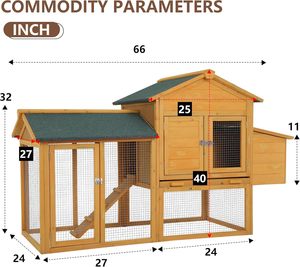 Gallinero de Madera para Interior y Exterior, Jaula para 2-4 Gallinas, Impermeable, con Caja para Huevos, para Jardín o Patio Trasero - Product Image 3