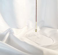 Support de brûleur de bâtons d'encens moderne OEM, cendrier personnalisé, Arc de découpe Laser, verre en plexiglas irisé, support d'encens en acrylique, 2022