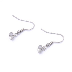 Stainless Steel Ear Hooks With Bead Spring Bowl Pins Pearl <b>Holder</b> Pendant <b>Holder</b> Diy Jewelry Findings - Product Image 5