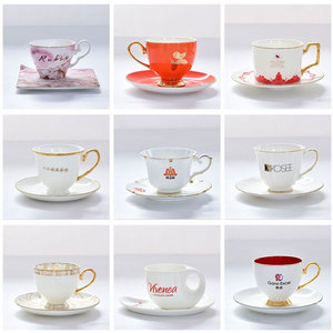 Taza de Café de Cerámica de Lujo con Baño de Oro Estilo Europeo, con Asa y Plato para Regalo - Product Image 2