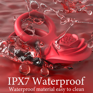 S-Hande Afstandsbediening Bloemen Cockring Rode Roos Vibrator Cockring - Product Image 2