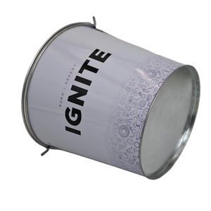 Cubo de Hielo de Metal Galvanizado Gris Claro con Logotipo Personalizado, con Asa Abatible, para Enfriar Bebidas, para Promoción de Marca - Product Image 5