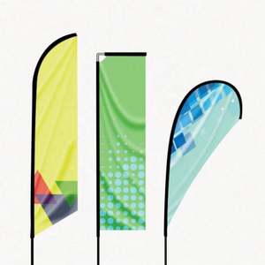 Banderas Publicitarias Portátiles de Aluminio Impresas Personalizadas, Banderas de Playa con Base en Forma de Cruz, Banderas Voladoras - Product Image 2