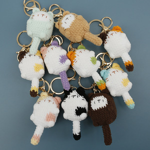 Llavero de amigurumi de gato de ganchillo al por mayor, juguete de animal tejido a mano, dije de gatito para mochila, bolso, muñeca, colgante, juguetes - Product Image 4