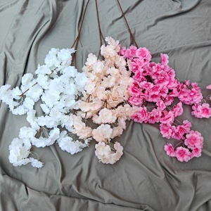 PT-YH005 Offre Spéciale 100cm Branche De Fleurs De <span class=keywords><strong>Cerisier</strong></span> Blanc Tige De Fleurs De <span class=keywords><strong>Cerisier</strong></span> Japonais Fleur De <span class=keywords><strong>Cerisier</strong></span> Arbre Fleur Brunch <span class=keywords><strong>Sakura</strong></span> - Product Image 2