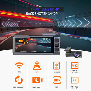 4K + 2K 2160P WIFI GPS Logger Dual Lens Car DVR Novatek 96675 Chip <span class=keywords><strong>Sony</strong></span> IMX415 Sensor Night Vision Dual Camera Dash Cam Recorder - Product Image 2