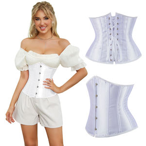 Corsets grande taille femme Bustier Bodyshaper haut adulte Satin sous le buste taille entraînement <span class=keywords><strong>Corset</strong></span> <span class=keywords><strong>noir</strong></span> blanc rouge bleu violet rose - Product Image 1