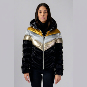 Veste matelassée haut de gamme OEM pour femme, vêtement décontracté d'extérieur personnalisé pour femme, coupe-vent avec fermeture éclair et poches latérales, manteau pour femme - Product Image 1