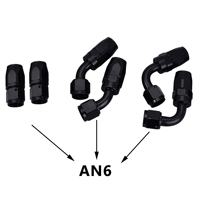 Kit de conduites de carburant tressées en nylon CPE 10FT AN6 0 DEGREE 45 DEGREE 90 DEGREE avec raccords 6AN - NOIR