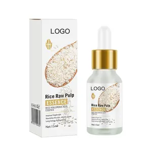 Customized Custom Labels Rice Hyaluronic Acid Essence Private Label Niacinamide Vitamin C Organic Raw Rice Pulp Whitening Serum