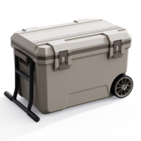 Glacière rigide 50L portable isotherme avec roues, boîte à poisson, logo sérigraphié fait main, coffret cadeau personnalisé