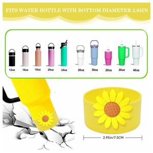 Set de Accesorios para Vaso Stanley de 30oz/40oz: Correa de Transporte, Base de Silicona con Diseño de Margarita, Adornos para Vaso, Pegatinas de Letras y Tapas para Pajitas - Product Image 3