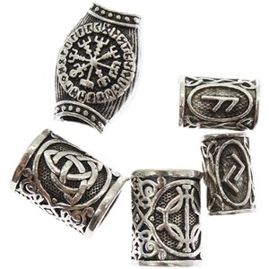 Hebilla para <span class=keywords><strong>Barba</strong></span> Vikinga, Anillo para Cabello Trenzado, Estilo Hip Hop Punk Hippie, Accesorio para la Cabeza con Cuentas de Orificio Grande, Aleación para Hombre y Mujer - Product Image 3