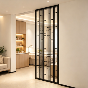 Modern Geometric Steel Frame <strong>Room</strong> <strong>Divider</strong> with Hollow Metal Partition for Office and Living <strong>Room</strong> - Product Image 6
