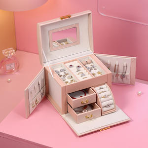 Petit livre rouge même Style lumière luxe multicouche boîte <span class=keywords><strong>à</strong></span> <span class=keywords><strong>bijoux</strong></span> fille cadeau bague boucles d'oreilles collier grande capacité - Product Image 6