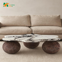 Table basse en marbre MTSTONE, style unique et luxueux, ensemble de tables basses pour salon, meubles de salon, table basse d'appoint pour l'intérieur d'un appartement