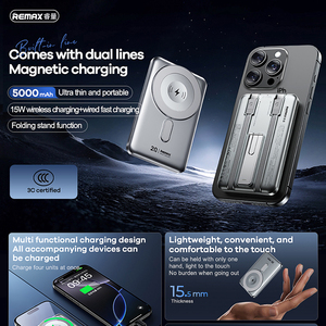 CX-1 Magnetic 15W Wireless Power Bank 5000mAh With Built-in Foldable <b>Stand</b> Portable Banks CX-1 Magnetic Wireless Charging Power - Product Image 4