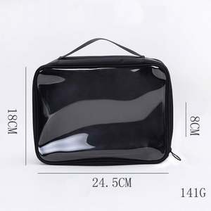 Bolsa de Maquillaje Transparente de PVC con Logotipo Personalizado, Bolsa de Cosméticos de Malla Portátil y Ecológica para Viajes, para Mujer - Product Image 1