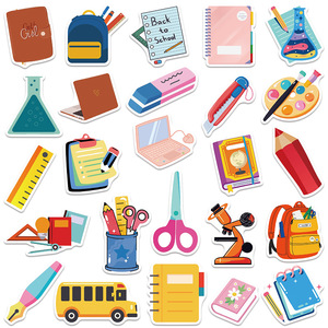 50 Pegatinas con Temática de Regreso a Clases, Lindas Pegatinas Decorativas de Papelería, Calcomanías de Graffiti para Manualidades, Pegatinas de Dibujos Animados - Product Image 2