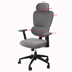 Chaise de bureau haut de gamme à dossier haut avec accoudoirs 5D, chaise ergonomique à double dossier pour bureau, chaise de bureau grise pour personnes de grande taille - Product Image 2