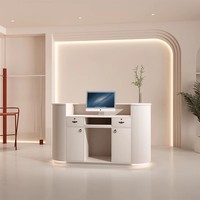 2025 nouvelle meilleure vente bureau de réception personnalisé comptoir de Salon de beauté petite Table de réception salon de manucure bureau de réception circulaire