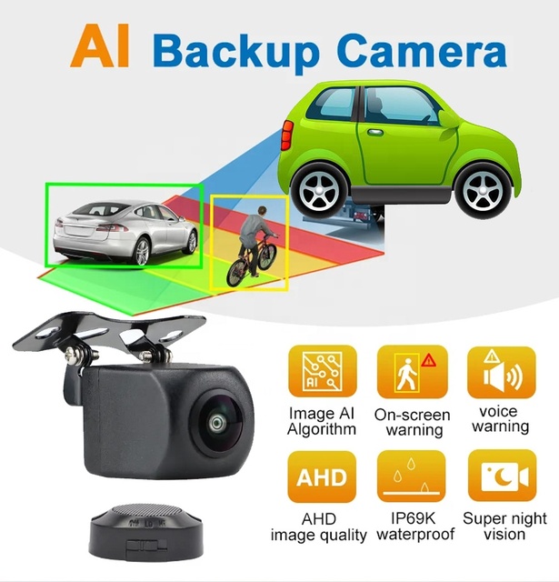 Car Parking Ai Sensor Alarm Backup Reverse Camera 1080P AHD Waterproof Night Vision 12v for Car Stereo / DVD Player / Monitor