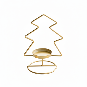 Candelabros de metal en relieve de diseño moderno con candelabros de cristal plateado Mesa Decoración de pie de piso de Navidad - Product Image 1