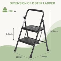 Échelle pliante multifonctionnelle personnalisable en acier tabouret d'isolation robuste et antidérapant à 2 marches portable pour la maison certifié EN131