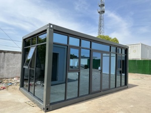 Villa conteneur avec mur-rideau en verre, <span class=keywords><strong>bureau</strong></span> temporaire, logement extérieur pour chantier de construction, petite villa Suzhou Wu Jiang - Product Image 3