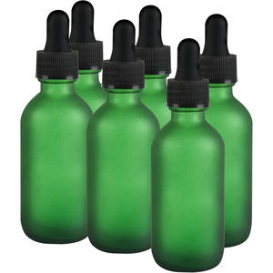 Flacon compte-gouttes en verre vert dépoli de 50 ml et 100 ml pour huiles essentielles avec bouchon – En stock - Product Image 1