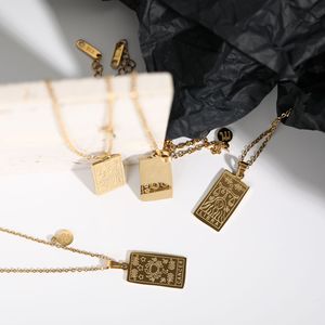 Collar con Colgante Cuadrado Simple <span class=keywords><strong>2022</strong></span>, Collar de Acero Inoxidable de Alta Calidad, Collar con Signo Zodiacal Único para Mujeres <span class=keywords><strong>y</strong></span> Niñas - Product Image 3