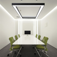Lumière linéaire rectangulaire moderne pour salle de conférence de bureau, lumière LED sans ombre pour billard avec lampe en aluminium givré, club