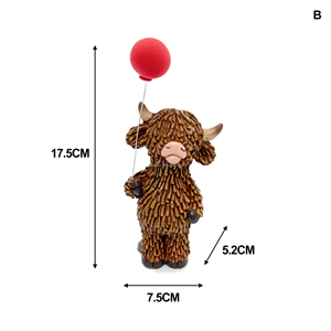 Dễ Thương Động Vật Cao Gia Súc Với Màu Đỏ Bóng Nhựa Thủ Công Mỹ Nghệ Nâu Hoang Dã Yak Tượng Cho Trang Trí Văn Phòng Nhà - Product Image 5