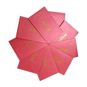 Enveloppe personnalisée en velours laminé pour l'Année du Lapin, pochette porte-bonheur du Nouvel An Chinois, paquet rouge estampé à chaud pour banque - Product Image 6