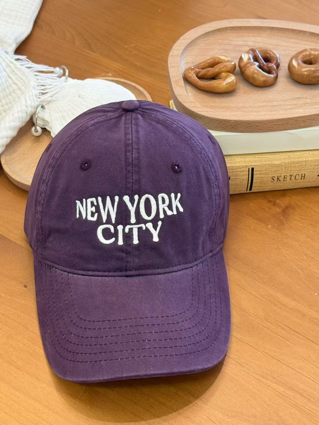 Purple-newyorkcity letter embroidery