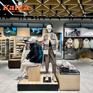 Rắn gỗ cổ điển quần áo hiển thị giá cao cấp kim loại trung tâm mua sắm của nam giới Kệ hiển thị trường hợp sàn treo thiết kế - Product Image 2