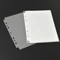 Pages intérieures d'album de cartes A5 épaissies en plastique PP transparent double face, pochettes à cartes 7 trous à quatre compartiments pour agenda