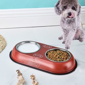 WOTAI Manufacturers Wholesale Colorful Cute Print Customisable Luxury <strong>Personalized</strong> Pet Stainless Steel <strong>Dog</strong> Double Food <strong>Bowl</strong> - Product Image 6