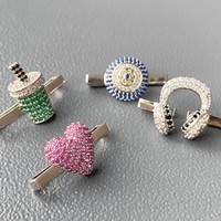 Breloques personnalisées Win-Win avec logo, en cristal tchèque de luxe, à clipser, accessoires décoratifs en métal pour bracelet de montre Whoop 5.0