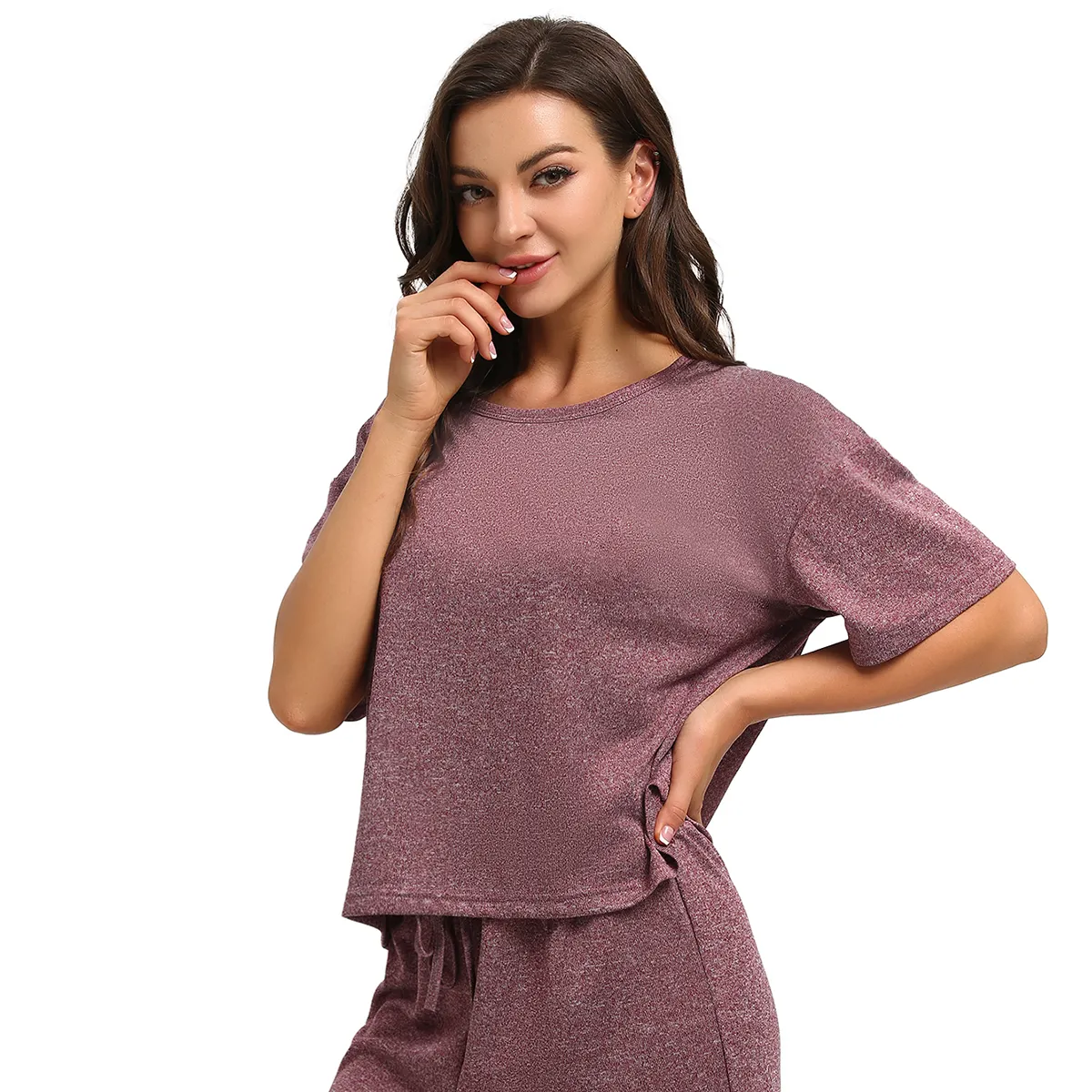 Summer Women Cotton Pajamas Sets Solid Short Sleeve T Shirt And Hight Waist Mini Shorts Sexy Female Pyjamas Home Suit Clothes