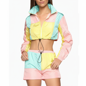 Conjunto de Chaqueta Corta y Pantalones Cortos Personalizados para Mujer, Traje de Verano, 100% Nailon, Impermeable, 2026 - Product Image 1