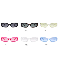 Lunettes de soleil rectangulaires étroites Y2K STY77018H pour femmes et hommes, style rétro années 90, petites lunettes carrées, protection UV400, monture PC couleur bonbon, lunettes de soleil de fête