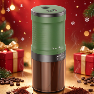 Moulin à café manuel portable compact en acier inoxydable avec meules en céramique, nouveau design, pour usage domestique, expresso - Product Image 1